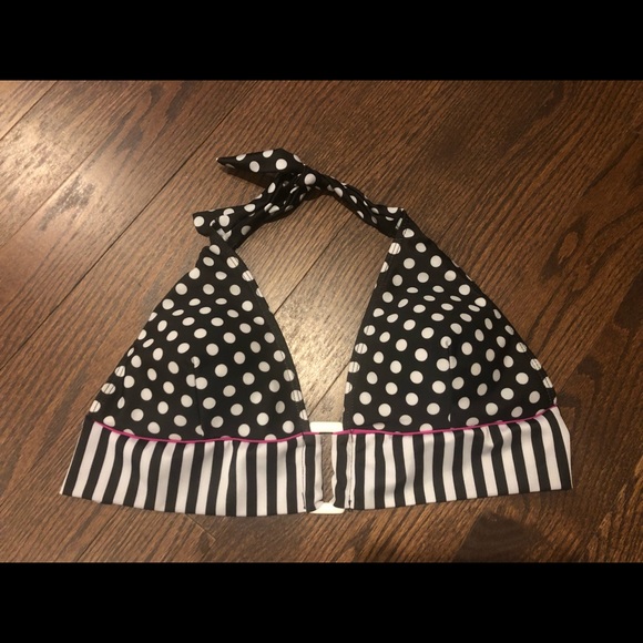 Fushia Pink, Black and White Stripe & Polka Dot Bikini - Picture 6 of 7